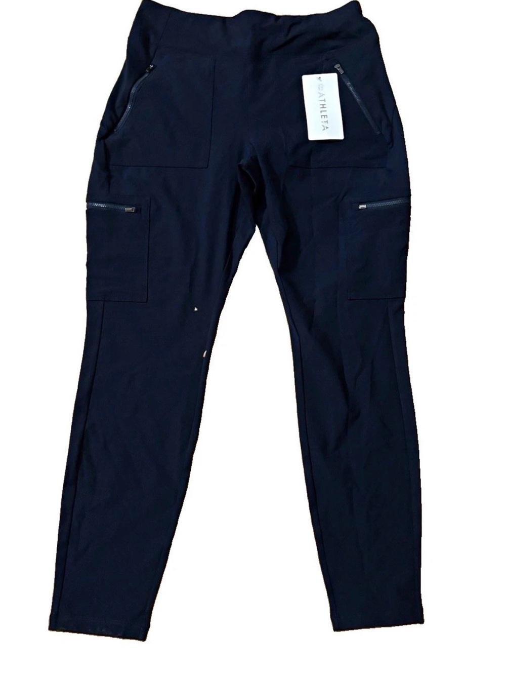 Athleta Headlands Hybrid Cargo Legging Zipper Pockets Navy Blue Women’s 12